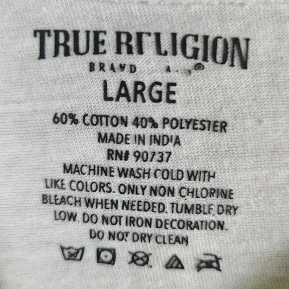 TRUE Religion V neck white t-shirt - Picture 6 of 6